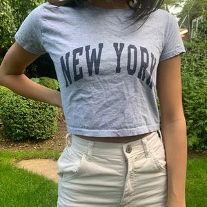 Brandy Melville New York Grey Crop Top